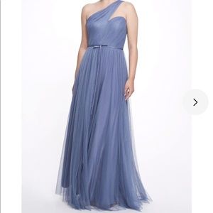 Marchesa Bridesmaid Capri Dress in slate Blue size 0